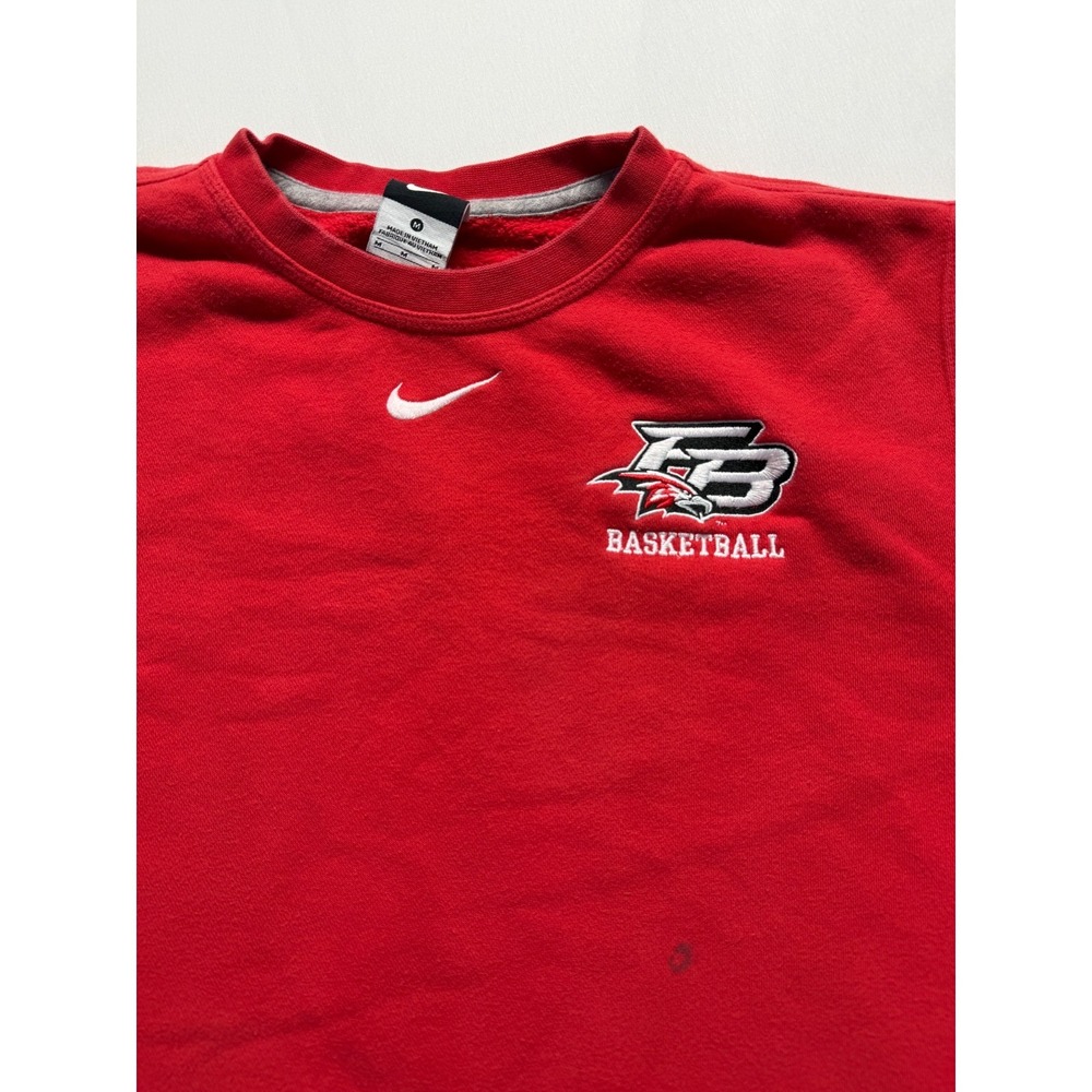 Nike Flowery Branch Basketball Sweatshirt Mens Medium Red Fleece Lined Swoosh - Picture 2 of 8